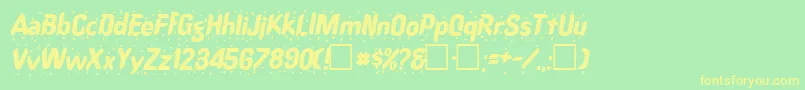 SplasherMedium Font – Yellow Fonts on Green Background