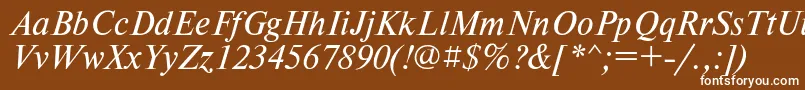 フォントTimeset2 – 茶色の背景に白い文字