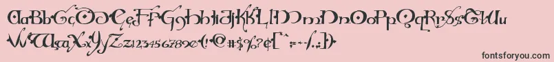 フォントHollyjinglesolid – ピンクの背景に黒い文字