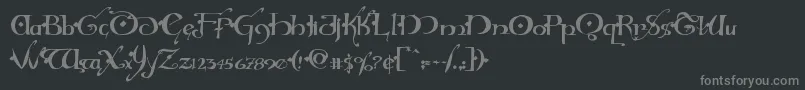 フォントHollyjinglesolid – 黒い背景に灰色の文字