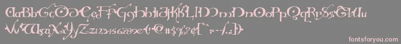 フォントHollyjinglesolid – 灰色の背景にピンクのフォント