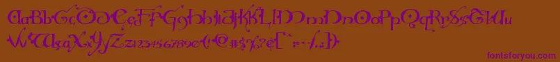 Hollyjinglesolid-Schriftart – Violette Schriften auf braunem Hintergrund