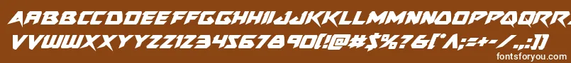 フォントSkirmisherital – 茶色の背景に白い文字