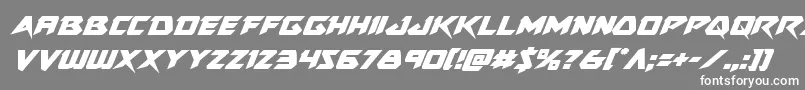 フォントSkirmisherital – 灰色の背景に白い文字