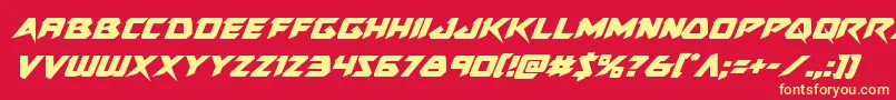 Skirmisherital Font – Yellow Fonts on Red Background