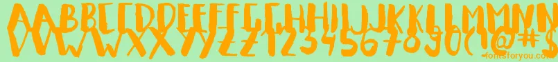 Summeron Font – Orange Fonts on Green Background