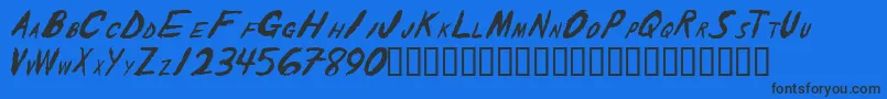 Theshaker Font – Black Fonts on Blue Background