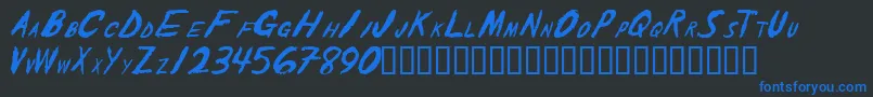 Theshaker Font – Blue Fonts on Black Background