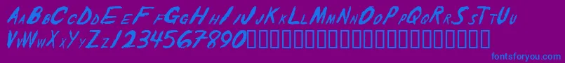 Theshaker Font – Blue Fonts on Purple Background