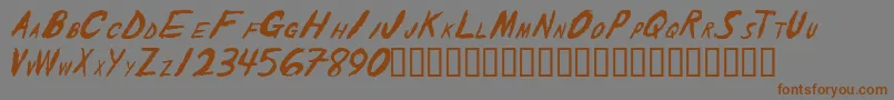 Theshaker Font – Brown Fonts on Gray Background