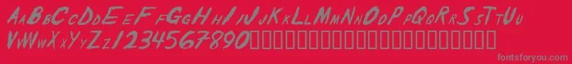 Theshaker-Schriftart – Graue Schriften auf rotem Hintergrund