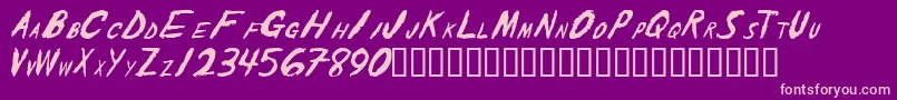 Theshaker Font – Pink Fonts on Purple Background