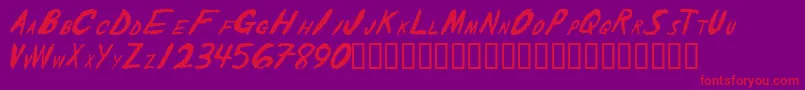 Theshaker Font – Red Fonts on Purple Background
