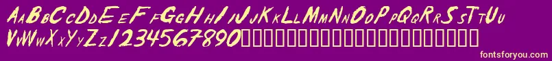 Theshaker Font – Yellow Fonts on Purple Background