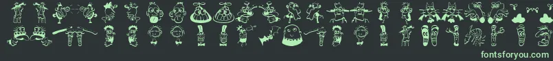 Fonte Strangetypes – fontes verdes em um fundo preto