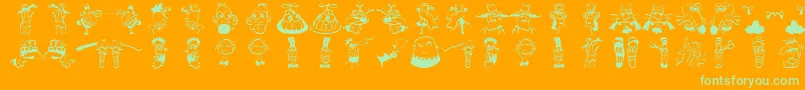 Шрифт Strangetypes – зелёные шрифты на оранжевом фоне