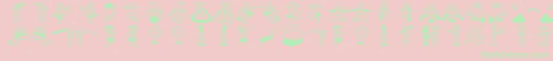 Strangetypes Font – Green Fonts on Pink Background