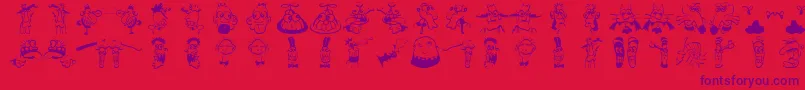 Strangetypes Font – Purple Fonts on Red Background