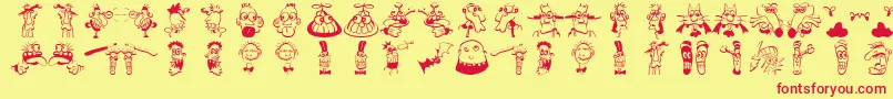 Strangetypes Font – Red Fonts on Yellow Background