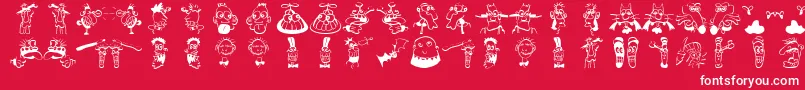 Strangetypes Font – White Fonts on Red Background