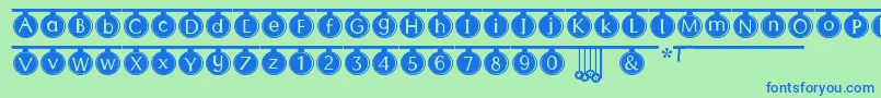 PartyTime Font – Blue Fonts on Green Background