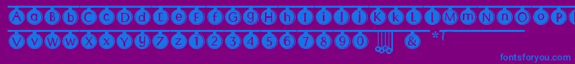 フォントPartyTime – 紫色の背景に青い文字