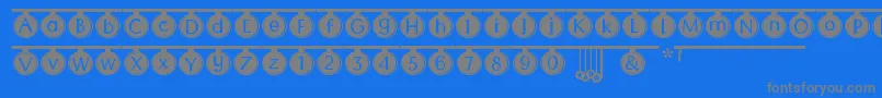 フォントPartyTime – 青い背景に灰色の文字