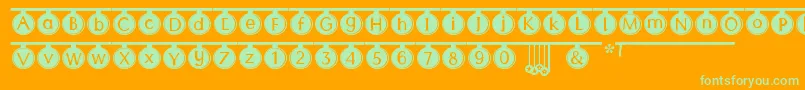 フォントPartyTime – オレンジの背景に緑のフォント