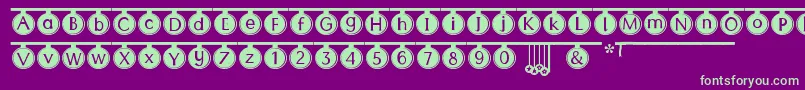 PartyTime-fontti – vihreät fontit violetilla taustalla