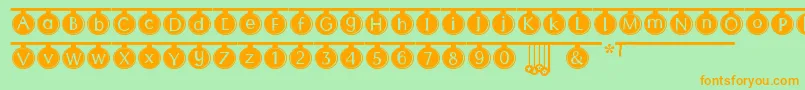 PartyTime Font – Orange Fonts on Green Background