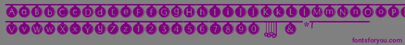 PartyTime-fontti – violetit fontit harmaalla taustalla