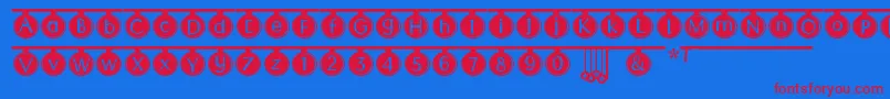 フォントPartyTime – 赤い文字の青い背景