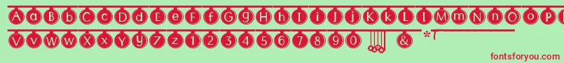 PartyTime-fontti – punaiset fontit vihreällä taustalla