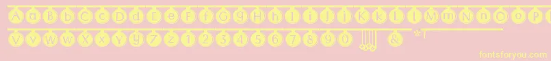 Fonte PartyTime – fontes amarelas em um fundo rosa