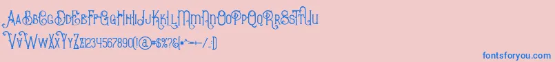 BurenoRegular Font – Blue Fonts on Pink Background