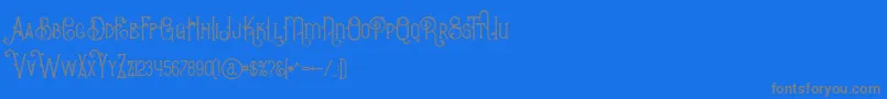 BurenoRegular Font – Gray Fonts on Blue Background