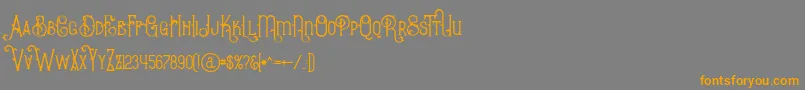 フォントBurenoRegular – オレンジの文字は灰色の背景にあります。