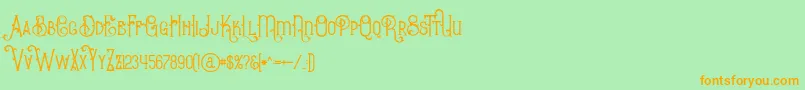 BurenoRegular Font – Orange Fonts on Green Background