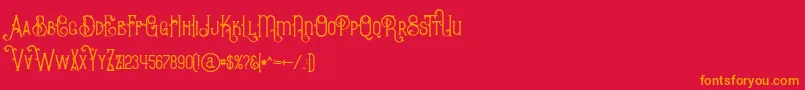 フォントBurenoRegular – 赤い背景にオレンジの文字