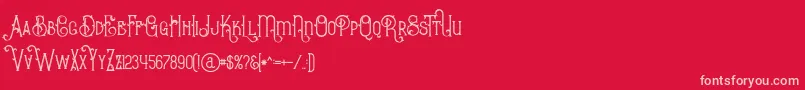 BurenoRegular-fontti – vaaleanpunaiset fontit punaisella taustalla