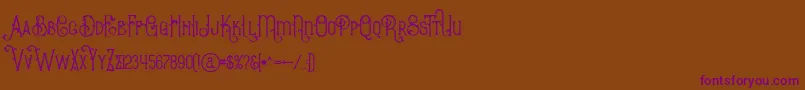 BurenoRegular Font – Purple Fonts on Brown Background