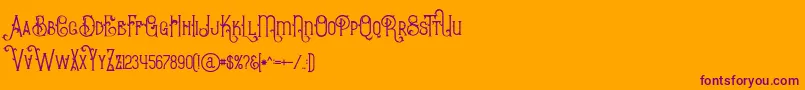 BurenoRegular Font – Purple Fonts on Orange Background