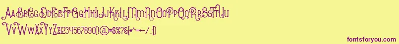 BurenoRegular Font – Purple Fonts on Yellow Background