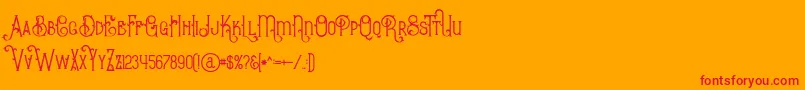 BurenoRegular Font – Red Fonts on Orange Background