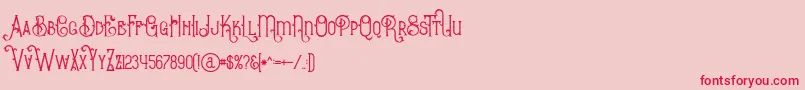 BurenoRegular Font – Red Fonts on Pink Background