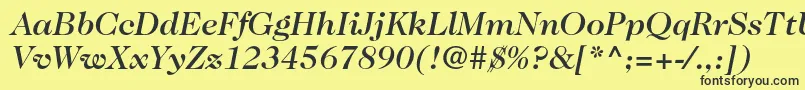 Шрифт Caslon224stdMediumitalic – чёрные шрифты на жёлтом фоне