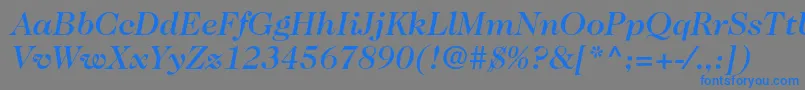 Czcionka Caslon224stdMediumitalic – niebieskie czcionki na szarym tle