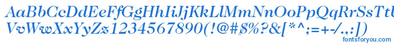 Czcionka Caslon224stdMediumitalic – niebieskie czcionki