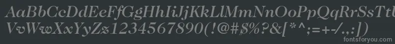 Czcionka Caslon224stdMediumitalic – szare czcionki na czarnym tle