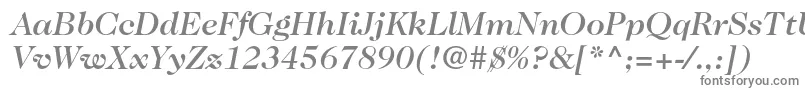 フォントCaslon224stdMediumitalic – 白い背景に灰色の文字